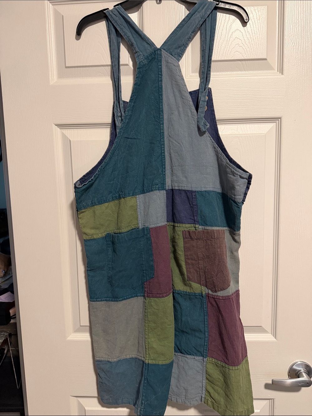 Patchwork Cotton Jumpsuit Romper - Multicolor - Picture 3 of 5